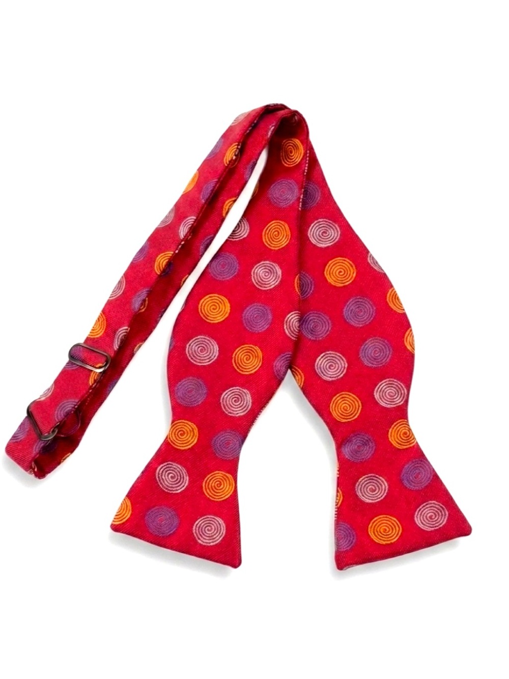 Robert Talbott 100% Silk Bow Tie Red Orange Purple Geometric Abstract